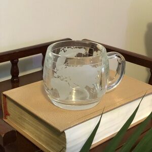 Nestle Etched Glass World Map Mug